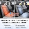 imageCoverado Car Seat Covers Full Set Seat Covers Waterproof Nappa Leather Seat Covers for Cars Front and Back Car Seat Protector Breathable Seat Cushion Seat Cover Universal Fit Most CarsBeigeGray