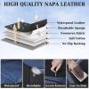 imageCoverado Car Seat Covers Full Set Seat Covers Waterproof Nappa Leather Seat Covers for Cars Front and Back Car Seat Protector Breathable Seat Cushion Seat Cover Universal Fit Most CarsBeigeBlueBalck