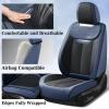 imageCoverado Car Seat Covers Full Set Seat Covers Waterproof Nappa Leather Seat Covers for Cars Front and Back Car Seat Protector Breathable Seat Cushion Seat Cover Universal Fit Most CarsBeigeBlueBalck