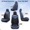 imageCoverado Car Seat Covers Full Set Seat Covers Waterproof Nappa Leather Seat Covers for Cars Front and Back Car Seat Protector Breathable Seat Cushion Seat Cover Universal Fit Most CarsBeigeBlueBalck
