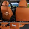 imageCoverado Car Seat Covers Full Set Seat Covers Waterproof Nappa Leather Seat Covers for Cars Front and Back Car Seat Protector Breathable Seat Cushion Seat Cover Universal Fit Most CarsBeigeBrownBlack