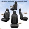 imageCoverado Car Seat Covers Full Set Seat Covers Waterproof Nappa Leather Seat Covers for Cars Front and Back Car Seat Protector Breathable Seat Cushion Seat Cover Universal Fit Most CarsBeigeBlack