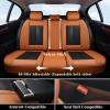 imageCoverado Car Seat Covers Full Set Seat Covers Waterproof Nappa Leather Seat Covers for Cars Front and Back Car Seat Protector Breathable Seat Cushion Seat Cover Universal Fit Most CarsBeigeBrownBlack