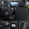 imageCoverado Car Seat Covers Full Set Seat Covers Waterproof Nappa Leather Seat Covers for Cars Front and Back Car Seat Protector Breathable Seat Cushion Seat Cover Universal Fit Most CarsBeigeBlack