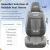 imageCoverado Car Seat Covers Full Set Seat Covers Waterproof Nappa Leather Seat Covers for Cars Front and Back Car Seat Protector Breathable Seat Cushion Seat Cover Universal Fit Most CarsBeigeGray