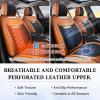 imageCoverado Car Seat Covers Full Set Seat Covers Waterproof Nappa Leather Seat Covers for Cars Front and Back Car Seat Protector Breathable Seat Cushion Seat Cover Universal Fit Most CarsBeigeBrownBlack