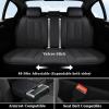 imageCoverado Car Seat Covers Full Set Seat Covers Waterproof Nappa Leather Seat Covers for Cars Front and Back Car Seat Protector Breathable Seat Cushion Seat Cover Universal Fit Most CarsBeigeBlack