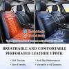 imageCoverado Car Seat Covers Full Set Seat Covers Waterproof Nappa Leather Seat Covers for Cars Front and Back Car Seat Protector Breathable Seat Cushion Seat Cover Universal Fit Most CarsBeigeBlueBalck
