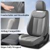 imageCoverado Car Seat Covers Full Set Seat Covers Waterproof Nappa Leather Seat Covers for Cars Front and Back Car Seat Protector Breathable Seat Cushion Seat Cover Universal Fit Most CarsBeigeGray
