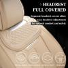 imageCoverado Car Seat Covers Full Set Seat Covers Waterproof Nappa Leather Seat Covers for Cars Front and Back Car Seat Protector Breathable Seat Cushion Seat Cover Universal Fit Most CarsBeigeBeige