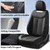 imageCoverado Car Seat Covers Full Set Seat Covers Waterproof Nappa Leather Seat Covers for Cars Front and Back Car Seat Protector Breathable Seat Cushion Seat Cover Universal Fit Most CarsBeigeBlack