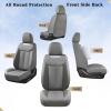 imageCoverado Car Seat Covers Full Set Seat Covers Waterproof Nappa Leather Seat Covers for Cars Front and Back Car Seat Protector Breathable Seat Cushion Seat Cover Universal Fit Most CarsBeigeGray