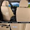 imageCoverado Car Seat Covers Full Set Seat Covers Waterproof Nappa Leather Seat Covers for Cars Front and Back Car Seat Protector Breathable Seat Cushion Seat Cover Universal Fit Most CarsBeigeBeige