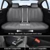 imageCoverado Car Seat Covers Full Set Seat Covers Waterproof Nappa Leather Seat Covers for Cars Front and Back Car Seat Protector Breathable Seat Cushion Seat Cover Universal Fit Most CarsBeigeGray