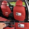imageCoverado Car Seat Covers Full Set Seat Covers for Cars Black Car Seat Cover Car Seat Protector Waterproof Nappa Leather Car Seat Cushion Car Seat Covers Front Seats and Back Fit for Most CarsRed