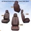 imageCoverado Car Seat Covers Full Set Seat Covers for Cars Black Car Seat Cover Car Seat Protector Waterproof Nappa Leather Car Seat Cushion Car Seat Covers Front Seats and Back Fit for Most CarsBrown