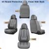 imageCoverado Car Seat Covers Full Set Seat Covers for Cars Black Car Seat Cover Car Seat Protector Waterproof Nappa Leather Car Seat Cushion Car Seat Covers Front Seats and Back Fit for Most CarsGrayPillow
