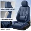 imageCoverado Car Seat Covers Full Set Seat Covers for Cars Black Car Seat Cover Car Seat Protector Waterproof Nappa Leather Car Seat Cushion Car Seat Covers Front Seats and Back Fit for Most CarsBlue