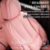 imageCoverado Car Seat Covers Full Set Seat Covers for Cars Black Car Seat Cover Car Seat Protector Waterproof Nappa Leather Car Seat Cushion Car Seat Covers Front Seats and Back Fit for Most CarsPink