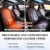 imageCoverado Car Seat Covers Full Set Seat Covers for Cars Black Car Seat Cover Car Seat Protector Waterproof Nappa Leather Car Seat Cushion Car Seat Covers Front Seats and Back Fit for Most CarsBrown