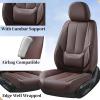 imageCoverado Car Seat Covers Full Set Seat Covers for Cars Black Car Seat Cover Car Seat Protector Waterproof Nappa Leather Car Seat Cushion Car Seat Covers Front Seats and Back Fit for Most CarsBrown
