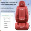 imageCoverado Car Seat Covers Full Set Seat Covers for Cars Black Car Seat Cover Car Seat Protector Waterproof Nappa Leather Car Seat Cushion Car Seat Covers Front Seats and Back Fit for Most CarsRed