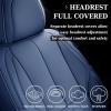imageCoverado Car Seat Covers Full Set Seat Covers for Cars Black Car Seat Cover Car Seat Protector Waterproof Nappa Leather Car Seat Cushion Car Seat Covers Front Seats and Back Fit for Most CarsBlue