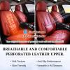 imageCoverado Car Seat Covers Full Set Seat Covers for Cars Black Car Seat Cover Car Seat Protector Waterproof Nappa Leather Car Seat Cushion Car Seat Covers Front Seats and Back Fit for Most CarsRed