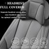 imageCoverado Car Seat Covers Full Set Seat Covers for Cars Black Car Seat Cover Car Seat Protector Waterproof Nappa Leather Car Seat Cushion Car Seat Covers Front Seats and Back Fit for Most CarsGrayPillow