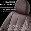 imageCoverado Car Seat Covers Full Set Seat Covers for Cars Black Car Seat Cover Car Seat Protector Waterproof Nappa Leather Car Seat Cushion Car Seat Covers Front Seats and Back Fit for Most CarsBrown