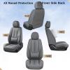 imageCoverado Car Seat Covers Full Set Seat Covers for Cars Black Car Seat Cover Car Seat Protector Waterproof Nappa Leather Car Seat Cushion Car Seat Covers Front Seats and Back Fit for Most CarsGray