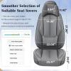 imageCoverado Car Seat Covers Full Set Seat Covers for Cars Black Car Seat Cover Car Seat Protector Waterproof Nappa Leather Car Seat Cushion Car Seat Covers Front Seats and Back Fit for Most CarsGrayPillow