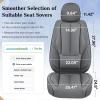 imageCoverado Car Seat Covers Full Set Seat Covers for Cars Black Car Seat Cover Car Seat Protector Waterproof Nappa Leather Car Seat Cushion Car Seat Covers Front Seats and Back Fit for Most CarsGray