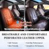 imageCoverado Car Seat Covers Full Set Seat Covers for Cars Black Car Seat Cover Car Seat Protector Waterproof Nappa Leather Car Seat Cushion Car Seat Covers Front Seats and Back Fit for Most CarsBrown