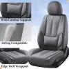 imageCoverado Car Seat Covers Full Set Seat Covers for Cars Black Car Seat Cover Car Seat Protector Waterproof Nappa Leather Car Seat Cushion Car Seat Covers Front Seats and Back Fit for Most CarsGray