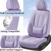 imageCoverado Car Seat Covers Full Set Seat Covers for Cars Black Car Seat Cover Car Seat Protector Waterproof Nappa Leather Car Seat Cushion Car Seat Covers Front Seats and Back Fit for Most CarsPurple
