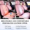 imageCoverado Car Seat Covers Full Set Seat Covers for Cars Black Car Seat Cover Car Seat Protector Waterproof Nappa Leather Car Seat Cushion Car Seat Covers Front Seats and Back Fit for Most CarsPink
