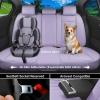 imageCoverado Car Seat Covers Full Set Seat Covers for Cars Black Car Seat Cover Car Seat Protector Waterproof Nappa Leather Car Seat Cushion Car Seat Covers Front Seats and Back Fit for Most CarsPurple