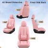 imageCoverado Car Seat Covers Full Set Seat Covers for Cars Black Car Seat Cover Car Seat Protector Waterproof Nappa Leather Car Seat Cushion Car Seat Covers Front Seats and Back Fit for Most CarsPink