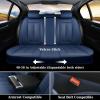 imageCoverado Car Seat Covers Full Set Seat Covers for Cars Black Car Seat Cover Car Seat Protector Waterproof Nappa Leather Car Seat Cushion Car Seat Covers Front Seats and Back Fit for Most CarsBlue