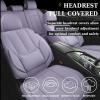 imageCoverado Car Seat Covers Full Set Seat Covers for Cars Black Car Seat Cover Car Seat Protector Waterproof Nappa Leather Car Seat Cushion Car Seat Covers Front Seats and Back Fit for Most CarsPurple