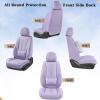 imageCoverado Car Seat Covers Full Set Seat Covers for Cars Black Car Seat Cover Car Seat Protector Waterproof Nappa Leather Car Seat Cushion Car Seat Covers Front Seats and Back Fit for Most CarsPurple