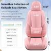 imageCoverado Car Seat Covers Full Set Seat Covers for Cars Black Car Seat Cover Car Seat Protector Waterproof Nappa Leather Car Seat Cushion Car Seat Covers Front Seats and Back Fit for Most CarsPink