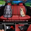 imageCoverado Car Seat Covers Full Set Seat Covers for Cars Black Car Seat Cover Car Seat Protector Waterproof Nappa Leather Car Seat Cushion Car Seat Covers Front Seats and Back Fit for Most CarsRed