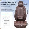 imageCoverado Car Seat Covers Full Set Seat Covers for Cars Black Car Seat Cover Car Seat Protector Waterproof Nappa Leather Car Seat Cushion Car Seat Covers Front Seats and Back Fit for Most CarsBrown