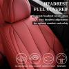 imageCoverado Car Seat Covers Full Set Seat Covers for Cars Black Car Seat Cover Car Seat Protector Waterproof Nappa Leather Car Seat Cushion Car Seat Covers Front Seats and Back Fit for Most CarsRed