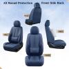 imageCoverado Car Seat Covers Full Set Seat Covers for Cars Black Car Seat Cover Car Seat Protector Waterproof Nappa Leather Car Seat Cushion Car Seat Covers Front Seats and Back Fit for Most CarsBlue
