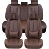 imageCoverado Car Seat Covers Full Set Seat Covers for Cars Black Car Seat Cover Car Seat Protector Waterproof Nappa Leather Car Seat Cushion Car Seat Covers Front Seats and Back Fit for Most CarsBrownPillow