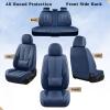 imageCoverado Car Seat Covers Full Set Seat Covers for Cars Black Car Seat Cover Car Seat Protector Waterproof Nappa Leather Car Seat Cushion Car Seat Covers Front Seats and Back Fit for Most CarsBlue