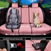 imageCoverado Car Seat Covers Full Set Seat Covers for Cars Black Car Seat Cover Car Seat Protector Waterproof Nappa Leather Car Seat Cushion Car Seat Covers Front Seats and Back Fit for Most CarsPink